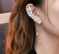 1pc Rhinestone Decor Ear Climber