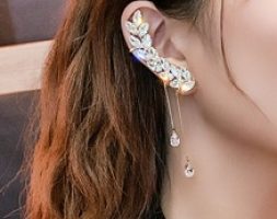 1pc Rhinestone Decor Ear Climber