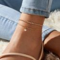 1pc Rhinestone Decor Layered Anklet