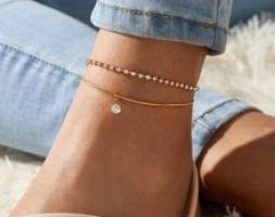 1pc Rhinestone Decor Layered Anklet