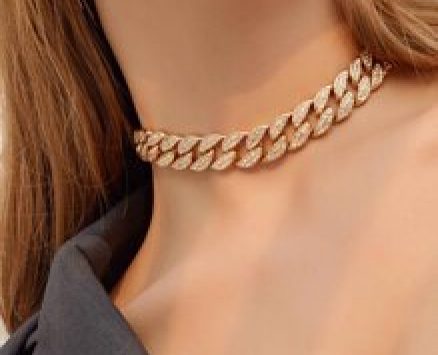 1pc Rhinestone Thick Chain Choker