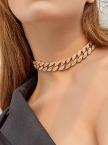 1pc Rhinestone Thick Chain Choker