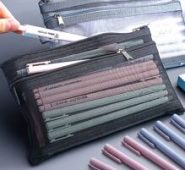 1pc Solid Mesh Random Pencil Bag