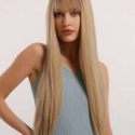 1pc Straight Long Hair Wig With Bang