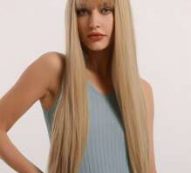 1pc Straight Long Hair Wig With Bang