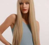 1pc Straight Long Hair Wig With Bang