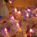 1pc String Light With 10pcs Butterfly Shaped Bulb