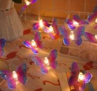 1pc String Light With 10pcs Butterfly Shaped Bulb
