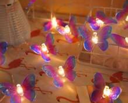 1pc String Light With 10pcs Butterfly Shaped Bulb