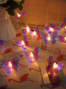 1pc String Light With 10pcs Butterfly Shaped Bulb