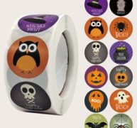 1roll Halloween Pattern Gift Sticker