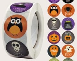 1roll Halloween Pattern Gift Sticker