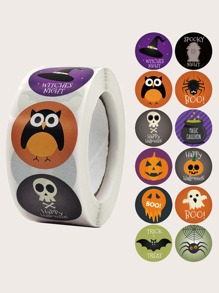 1roll Halloween Pattern Gift Sticker