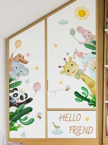 1set Animal Print Wall Sticker