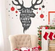 1set Christmas Elk Wall Sticker