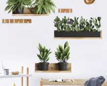 1set Plant Print Sticker