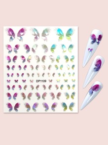 1sheet Butterfly Pattern Nail Art Sticker