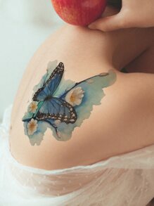 1sheet Butterfly Pattern Tattoo Sticker