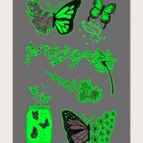 1sheet Butterfly Pattern Tattoo Sticker