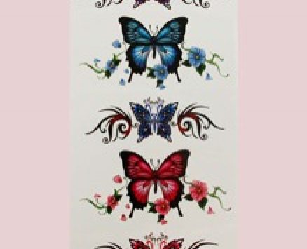 1sheet Butterfly Pattern Tattoo Sticker