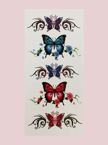 1sheet Butterfly Pattern Tattoo Sticker