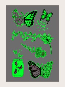 1sheet Butterfly Pattern Tattoo Sticker