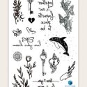 1sheet Butterfly & Dolphin Tattoo Sticker