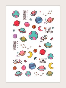 1sheet Cartoon Planet Nail Art Sticker