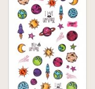 1sheet Cartoon Planet Nail Art Sticker