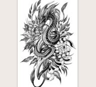 1sheet Chinese Dragon Tattoo Sticker