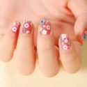 1sheet Flower Pattern Nail Art Sticker & 1pc Nail File