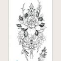 1sheet Flower Pattern Tattoo Sticker