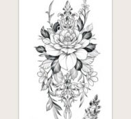 1sheet Flower Pattern Tattoo Sticker