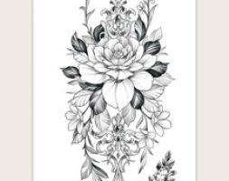 1sheet Flower Pattern Tattoo Sticker