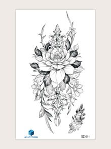 1sheet Flower Pattern Tattoo Sticker