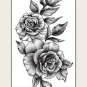 1sheet Flower Pattern Tattoo Sticker