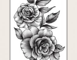 1sheet Flower Pattern Tattoo Sticker