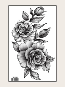 1sheet Flower Pattern Tattoo Sticker