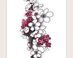 1sheet Flower Pattern Tattoo Sticker