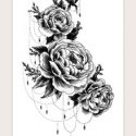 1sheet Flower Pattern Tattoo Sticker