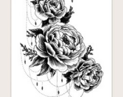 1sheet Flower Pattern Tattoo Sticker