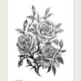 1sheet Flower Pattern Tattoo Sticker