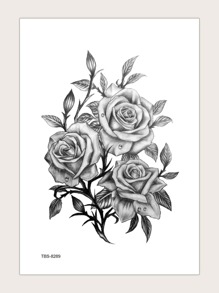 1sheet Flower Pattern Tattoo Sticker