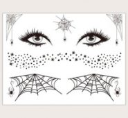 1sheet Halloween Cobweb Pattern Tattoo Sticker