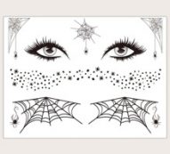 1sheet Halloween Cobweb Pattern Tattoo Sticker