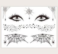 1sheet Halloween Cobweb Pattern Tattoo Sticker
