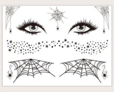 1sheet Halloween Cobweb Pattern Tattoo Sticker