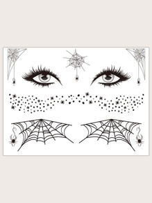 1sheet Halloween Cobweb Pattern Tattoo Sticker