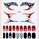 1sheet Halloween Skull Pattern Nail Art Sticker & Eye Tattoo Sticker