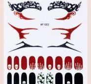 1sheet Halloween Skull Pattern Nail Art Sticker & Eye Tattoo Sticker